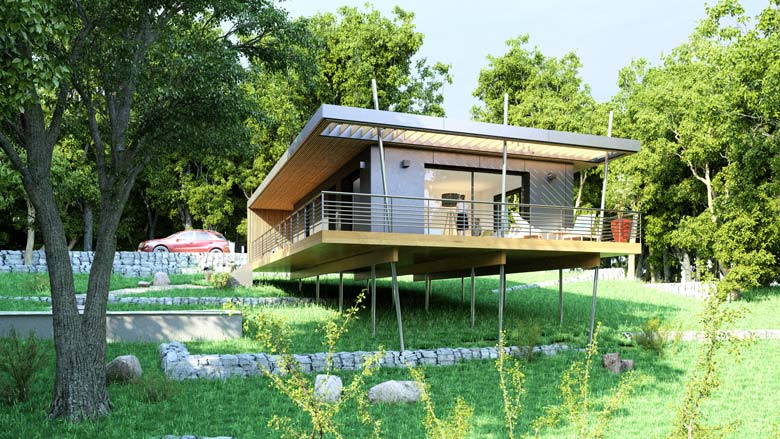 Maison pop up réalisée sous les principes d'écoconstruction dans le Nord