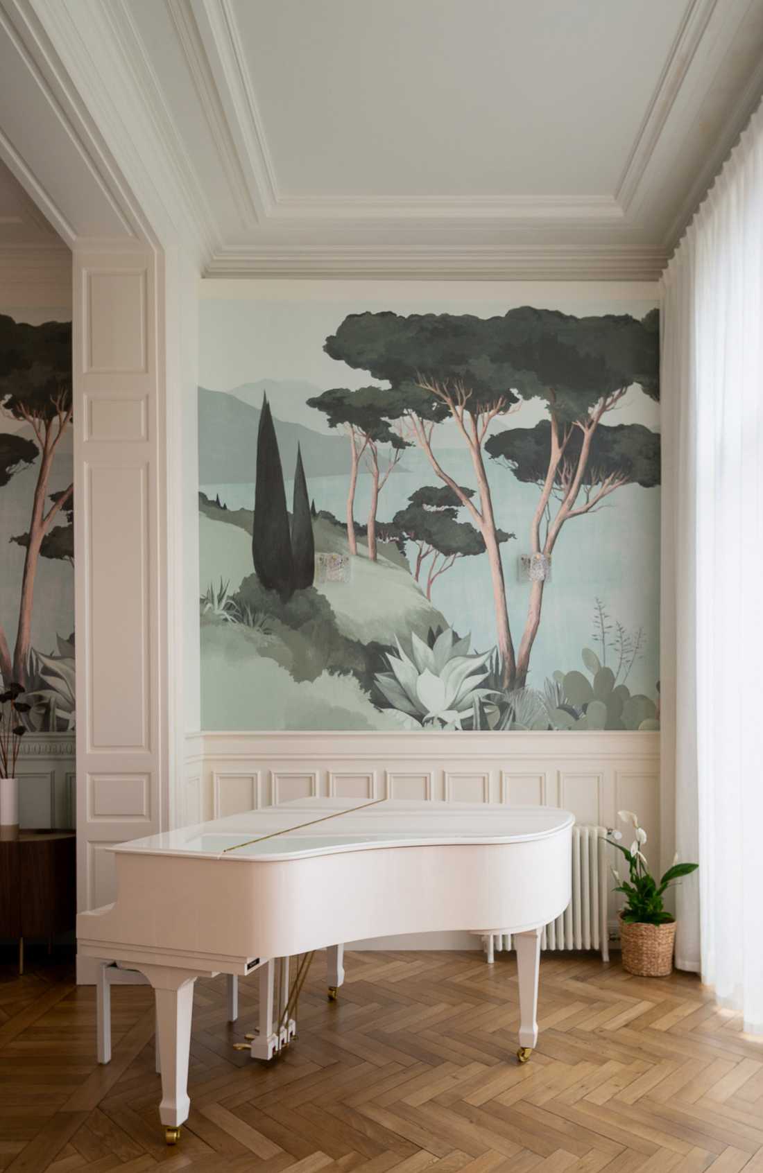 Espace piano dans le cadre de la rénovation d'une maison de maître dans la métropole lilloise