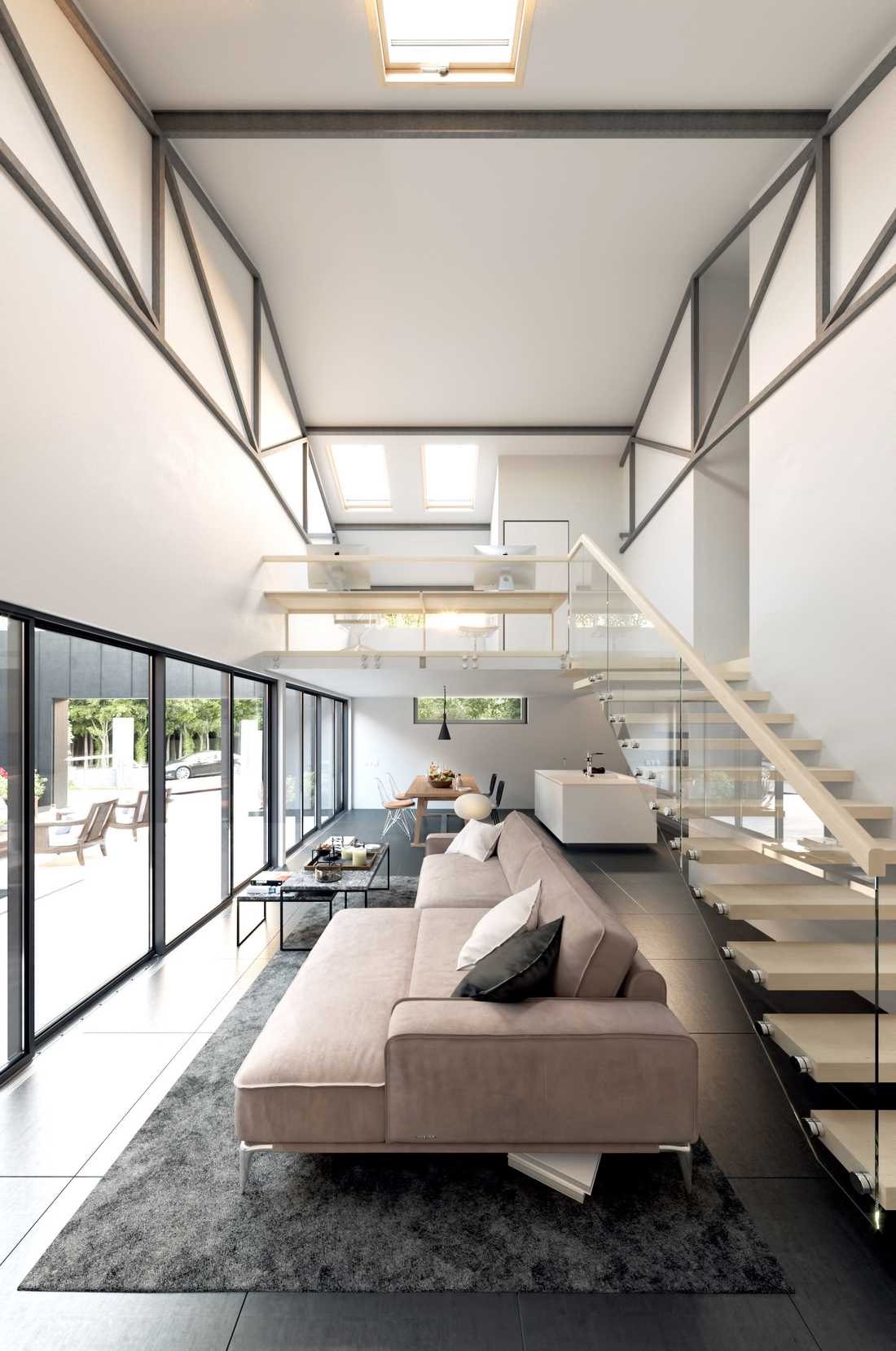 Rehabilitation of an industrial building into a house by an architect in Nord departement