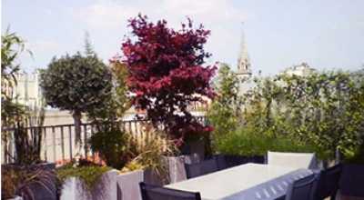 Aménagement paysager d'une terrasse avec vue à Lille