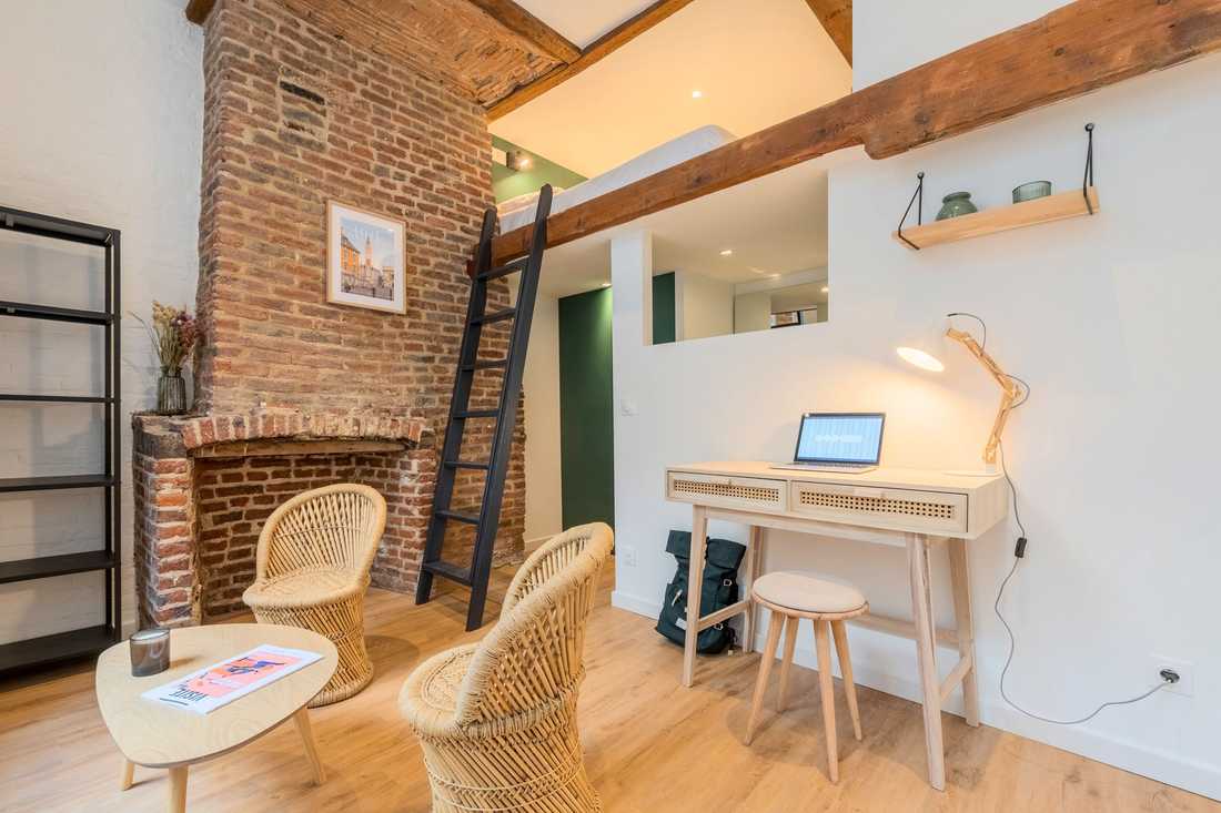 Chambre avec lit en mezzanine