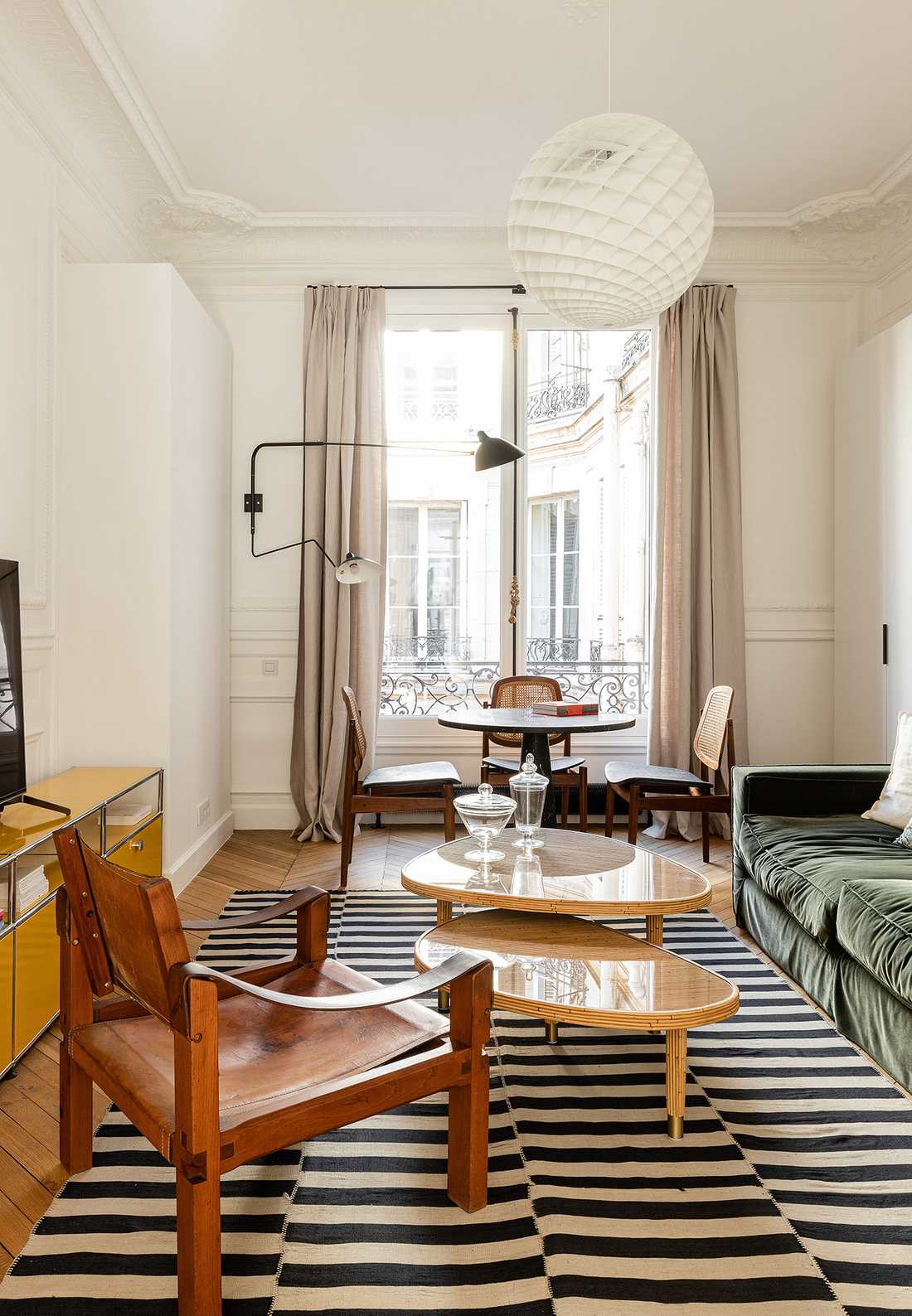 Décoration du salon d'un appartement ancien à Lille