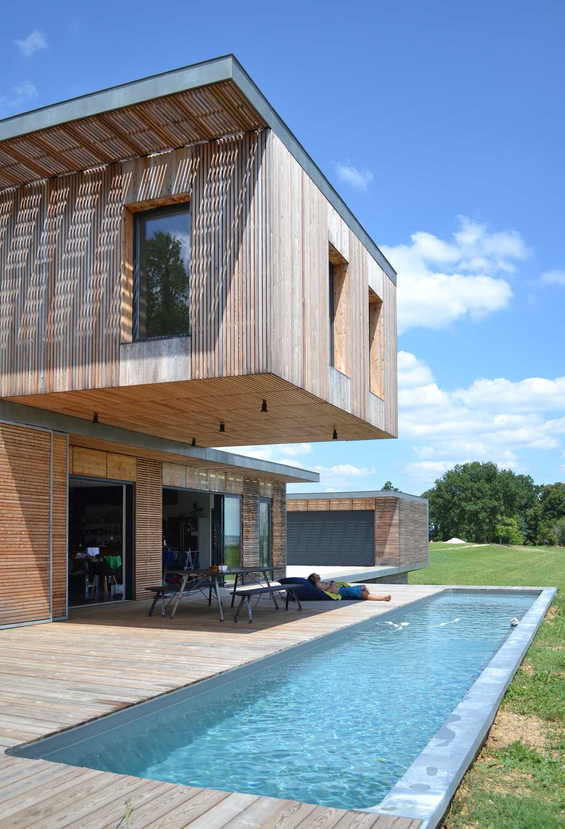 Contemporary wood and concrete house by an architect in the north of France