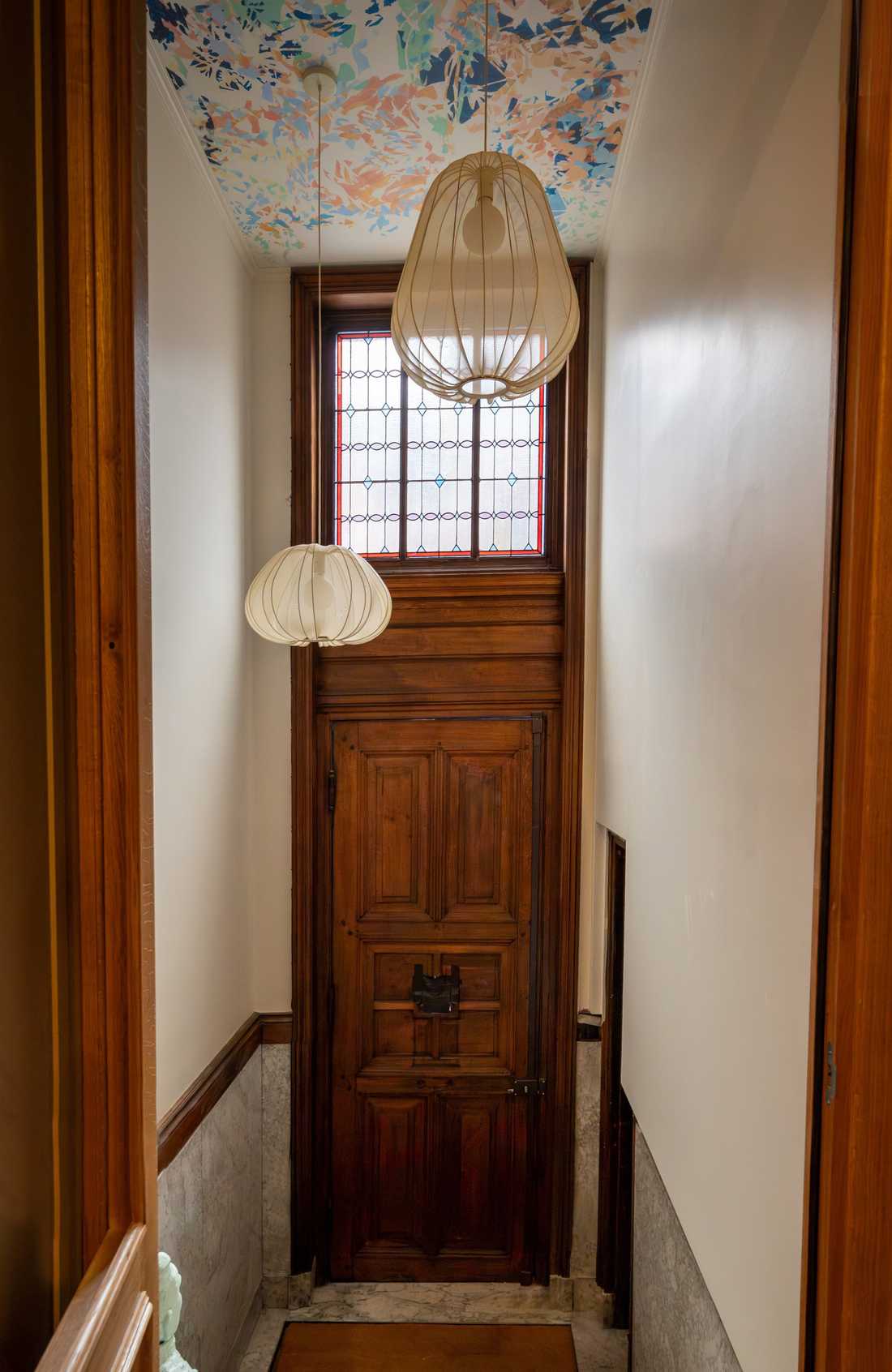 Entrée d'une maison de maître renovée à Roubaix