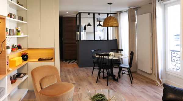 Photos avant - après de la rénovation d'un appartement 2 pièces de 50m2