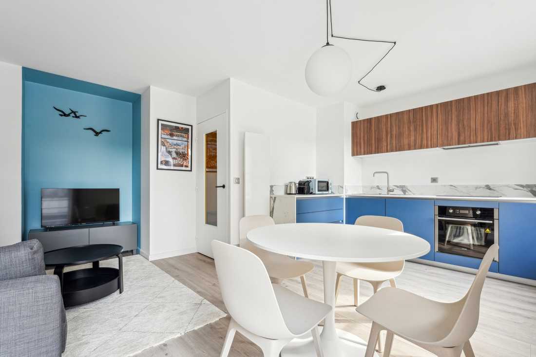 Cuisine d'un appartement dans Vieux-Lille après travaux de rénovation