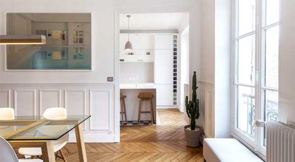 Avant - aprés d'une réalisation d'un architecte d'intérieur à Lille dans un appartement haussmannien