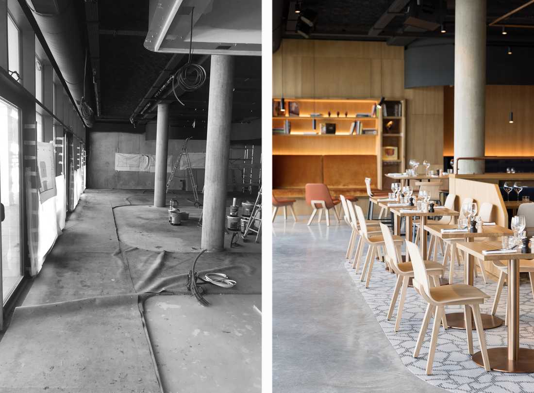 Réovation d'un restaurant par un architecte à Lille en photos avant-après
