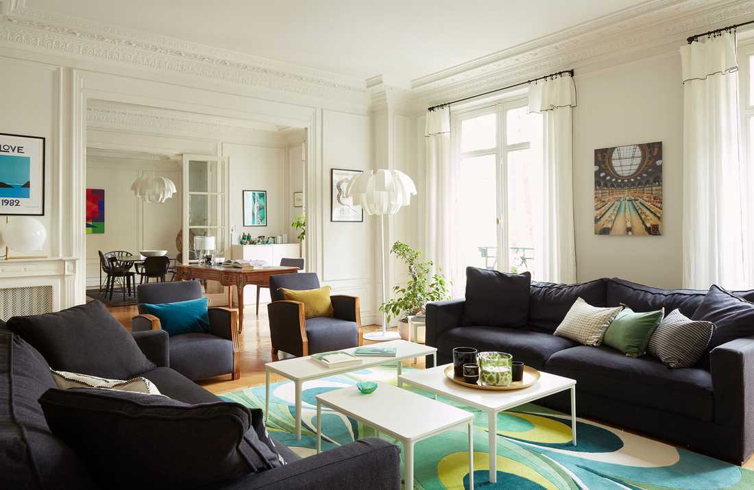 Rénovation du salon d'un appartement haussmannien à Lille