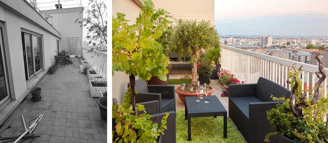 Aménagement d'une terrasse par un jardinier paysagiste à Lille