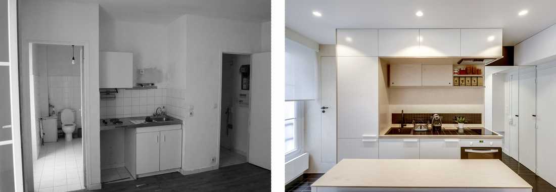 Rénovation d'un appartement 2 pièces vetuste par un architecte d'interieur à Lille