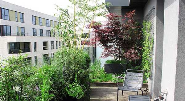 Aménagement de la terrasse d'un penthouse par un paysagiste à Lille